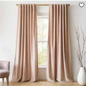 West Elm Worn Velvet Curtain in Dusty Blush 48x96